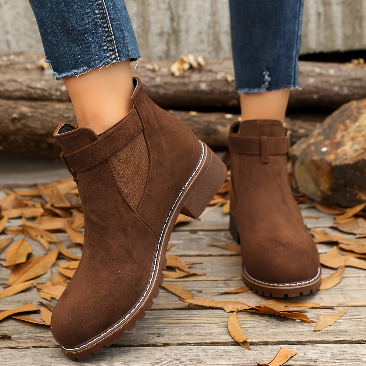 Albane | Bottines Élégantes à Boucle et Talon Bloc