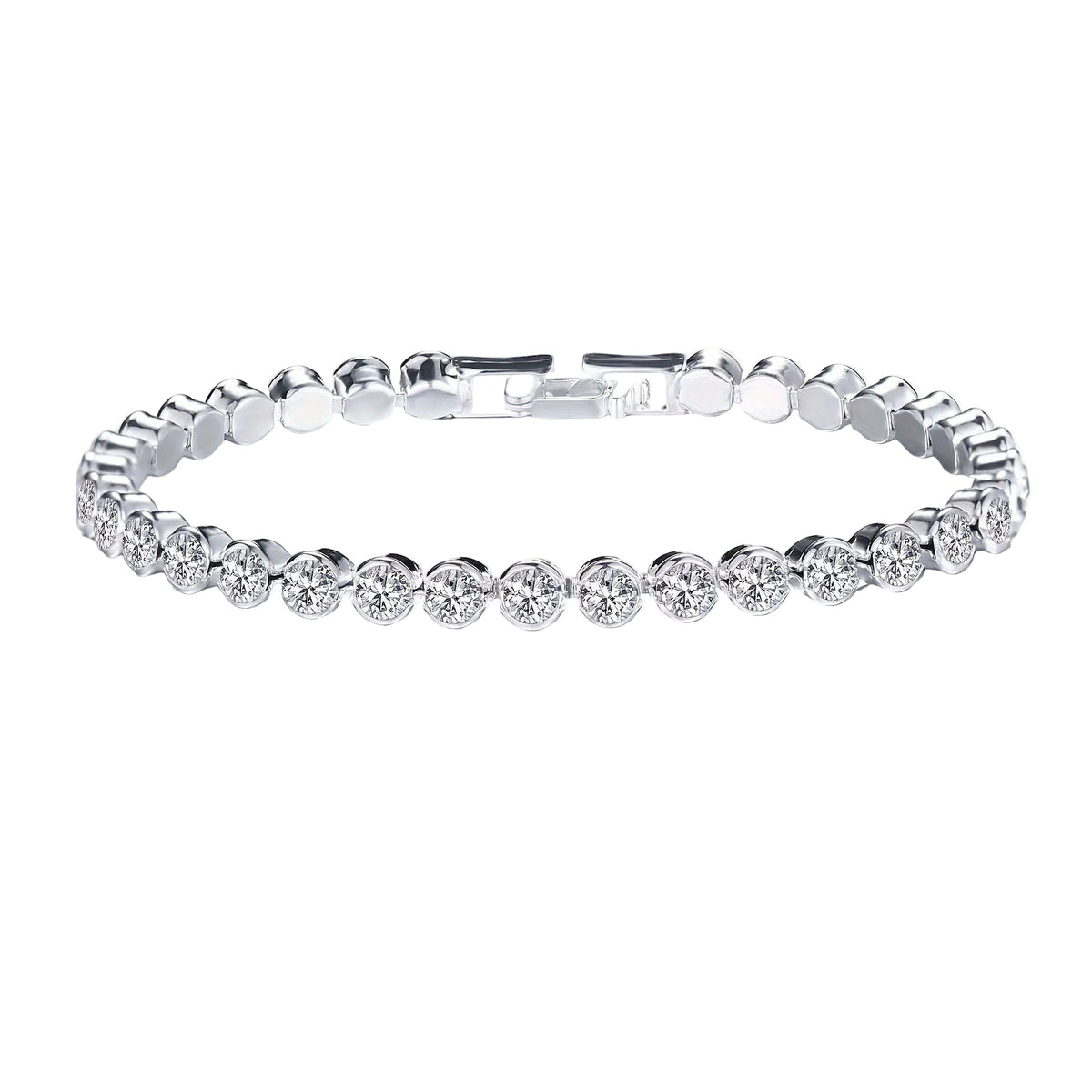 Éloria | Bracelet tennis 4 mm ajustable finition or ou argent 17 cm