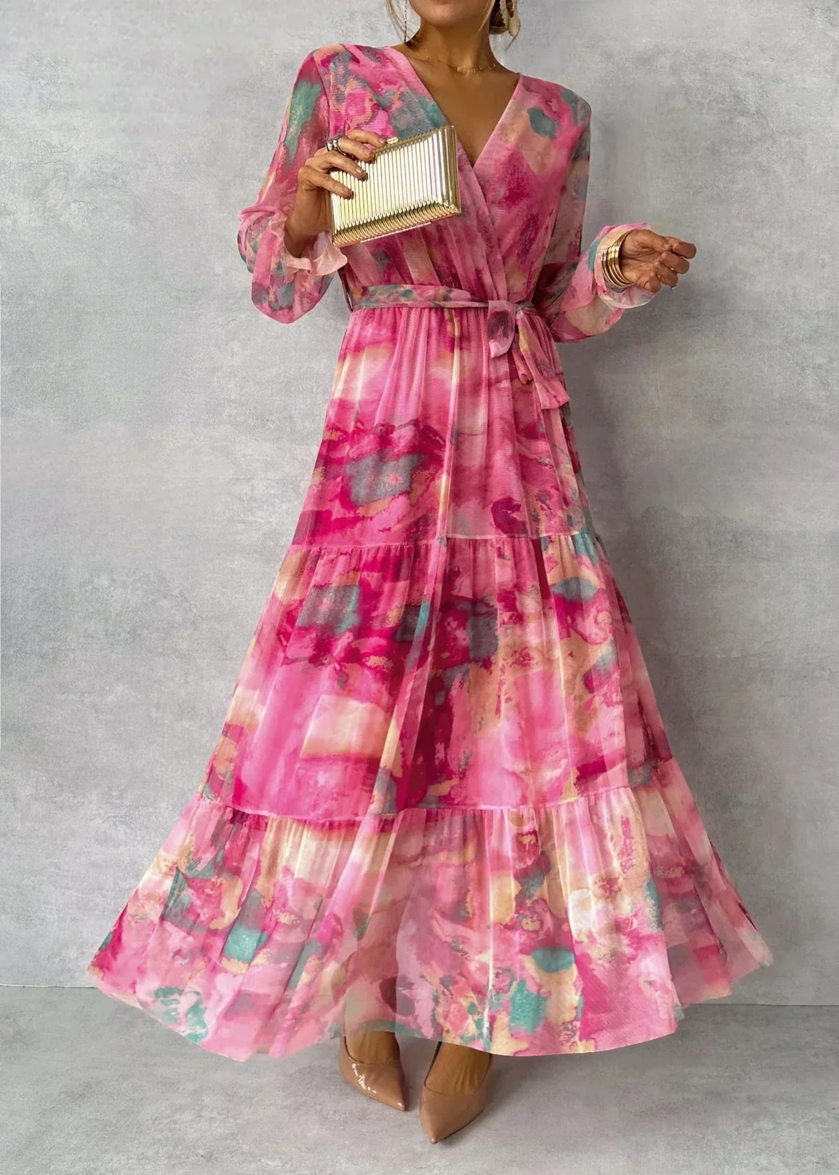Felicity | Robe longue élégante à fleurs