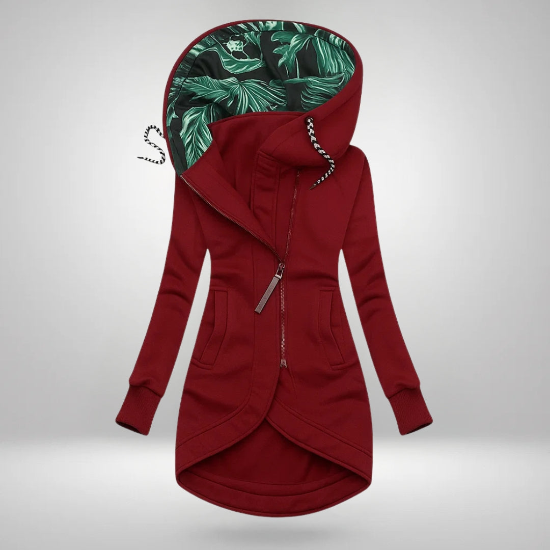 Manteau matelassé long à capuche pour femme