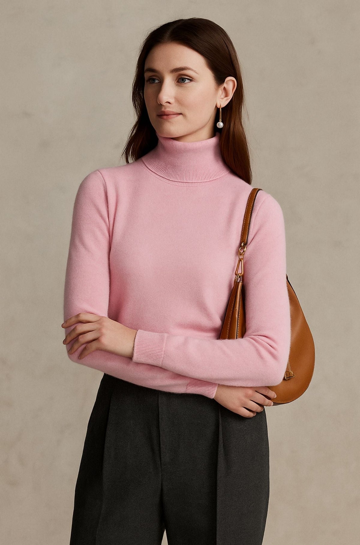 Amélie | Pull col roulé fin en cachemire