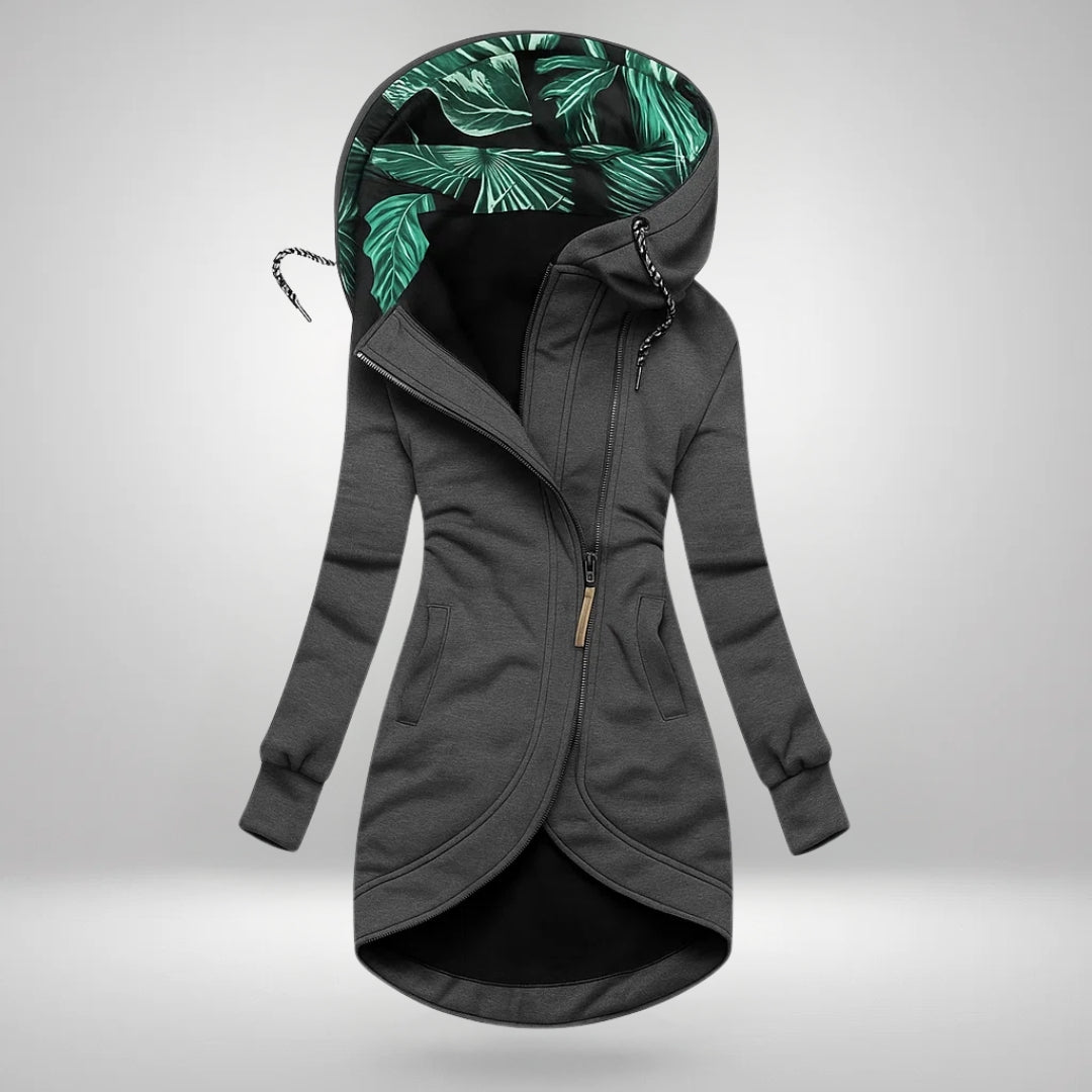 Manteau matelassé long à capuche pour femme