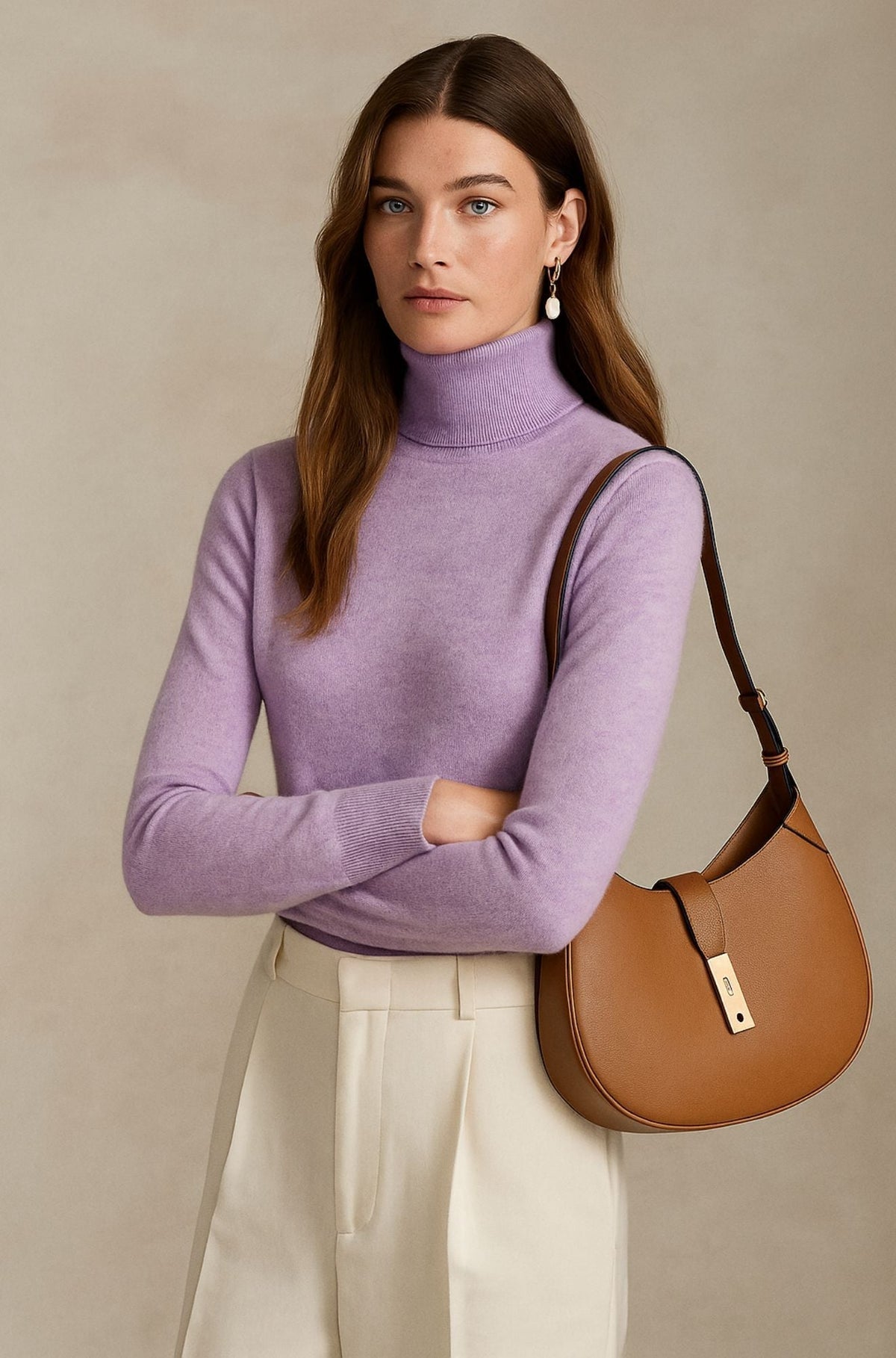 Amélie | Pull col roulé fin en cachemire