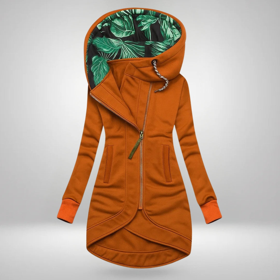 Manteau matelassé long à capuche pour femme