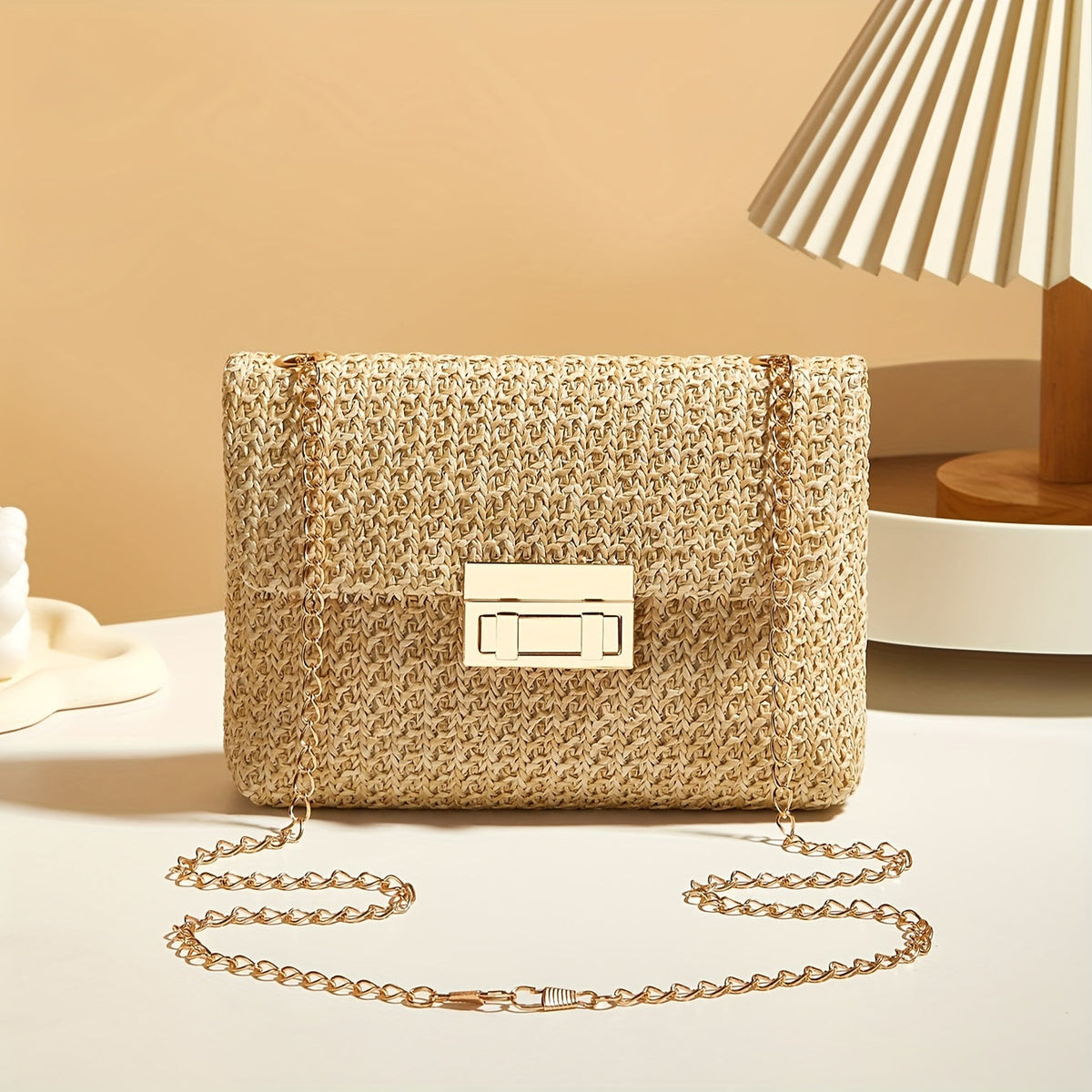 Virelle | Sac Tressé à Chaîne Dorée