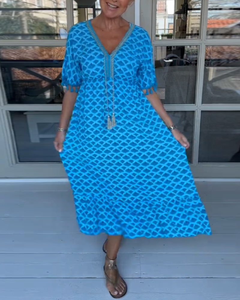 Winona | Robe d'été à col en V et franges