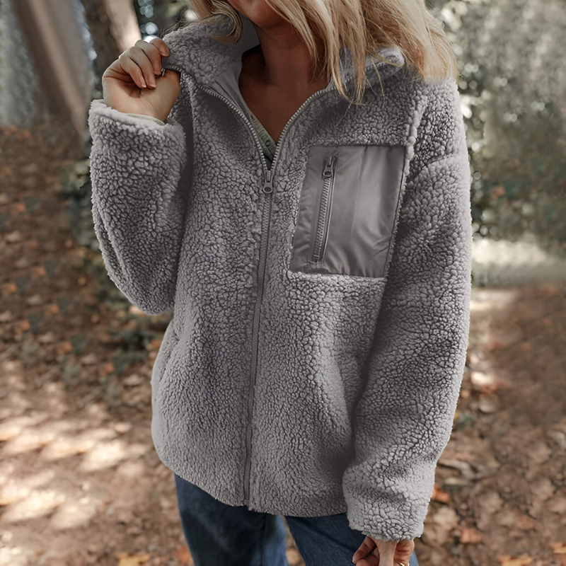 Faye™ | Veste en polaire Teddy chaude avec fermeture éclair