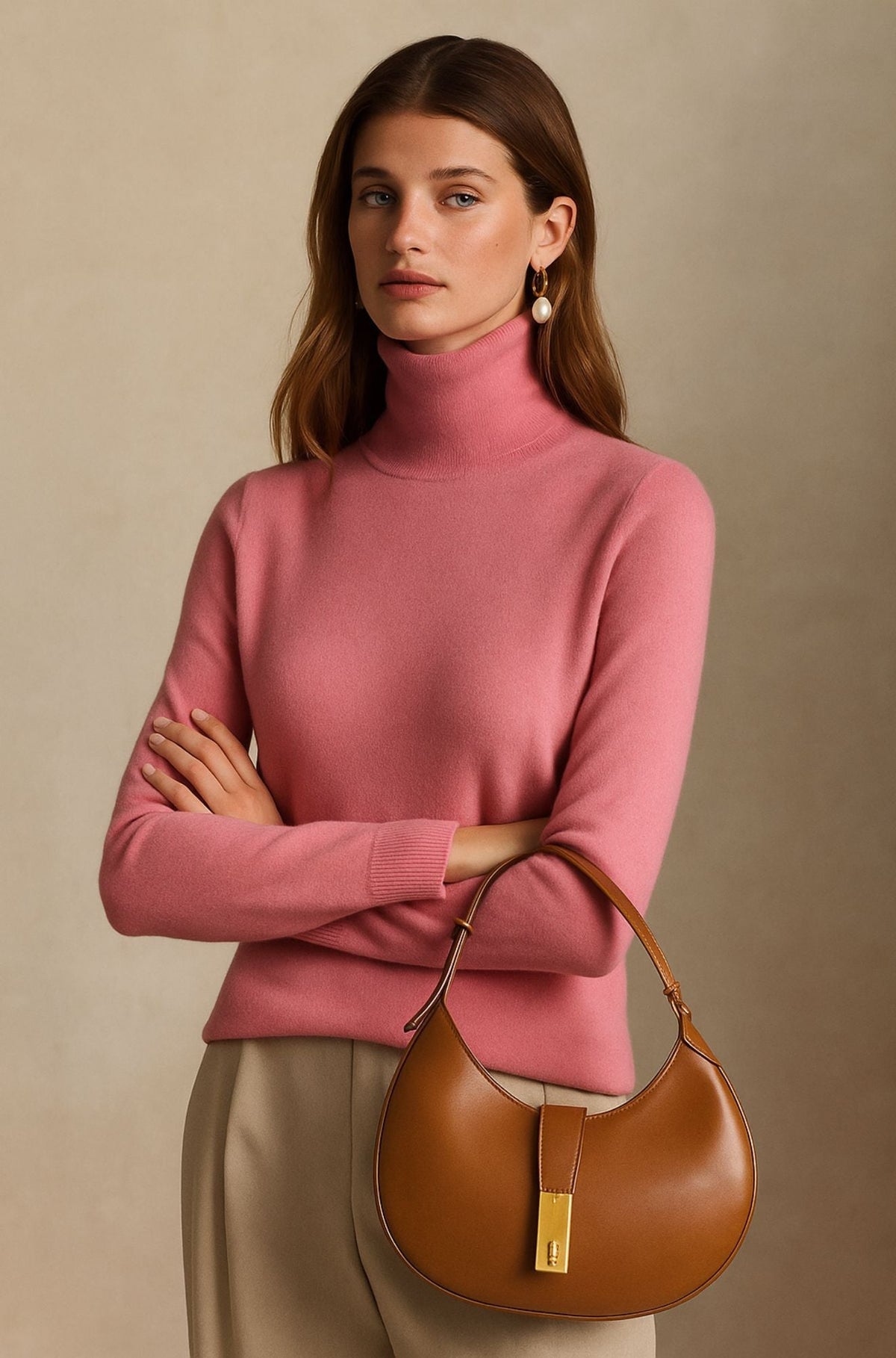 Amélie | Pull col roulé fin en cachemire