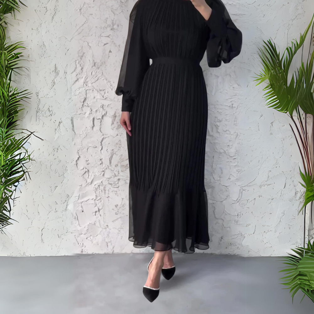 Cami | Robe de soirée chic française d'automne avec détails en maille