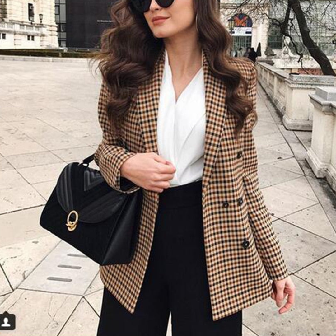 Rosemonde | Blazer à carreaux en coton