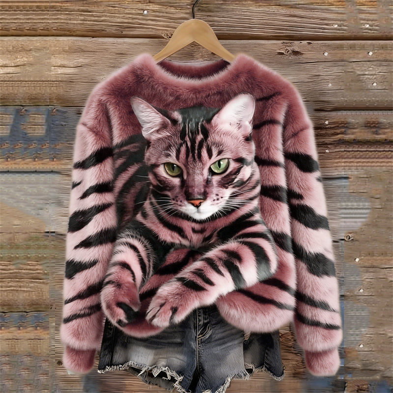 Marie™ | Pull doux à motif chat élégant