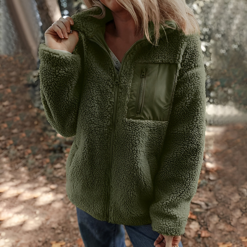 Faye™ | Veste en polaire Teddy chaude avec fermeture éclair