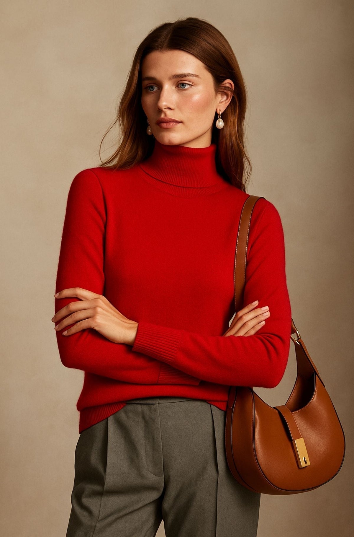 Amélie | Pull col roulé fin en cachemire