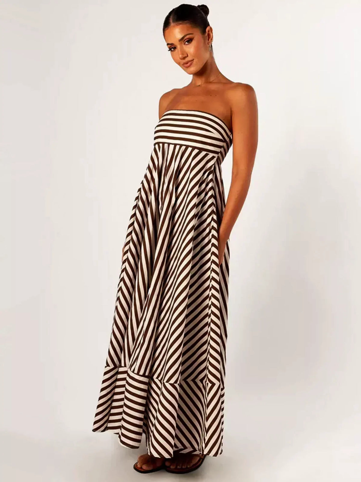 Damaris | Robe longue froncée confortable et élégante