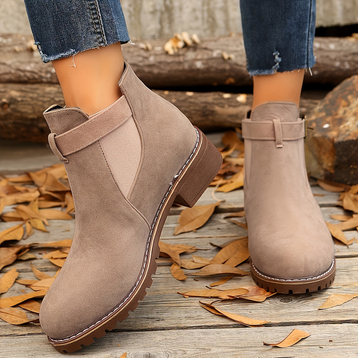 Albane | Bottines Élégantes à Boucle et Talon Bloc