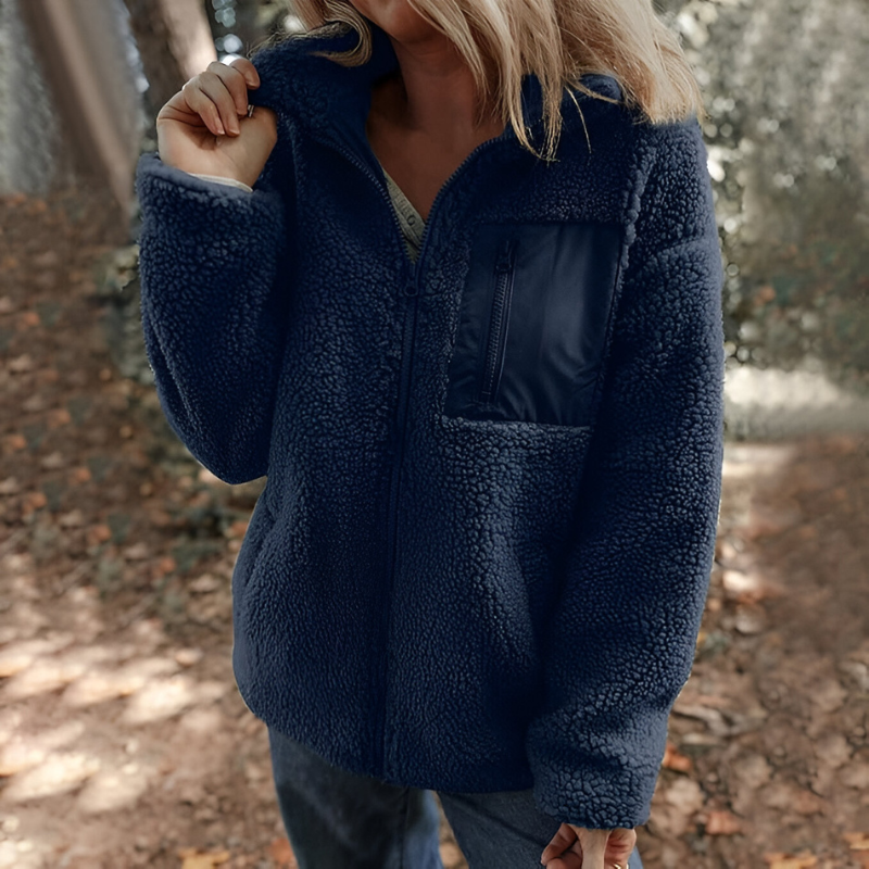 Faye™ | Veste en polaire Teddy chaude avec fermeture éclair