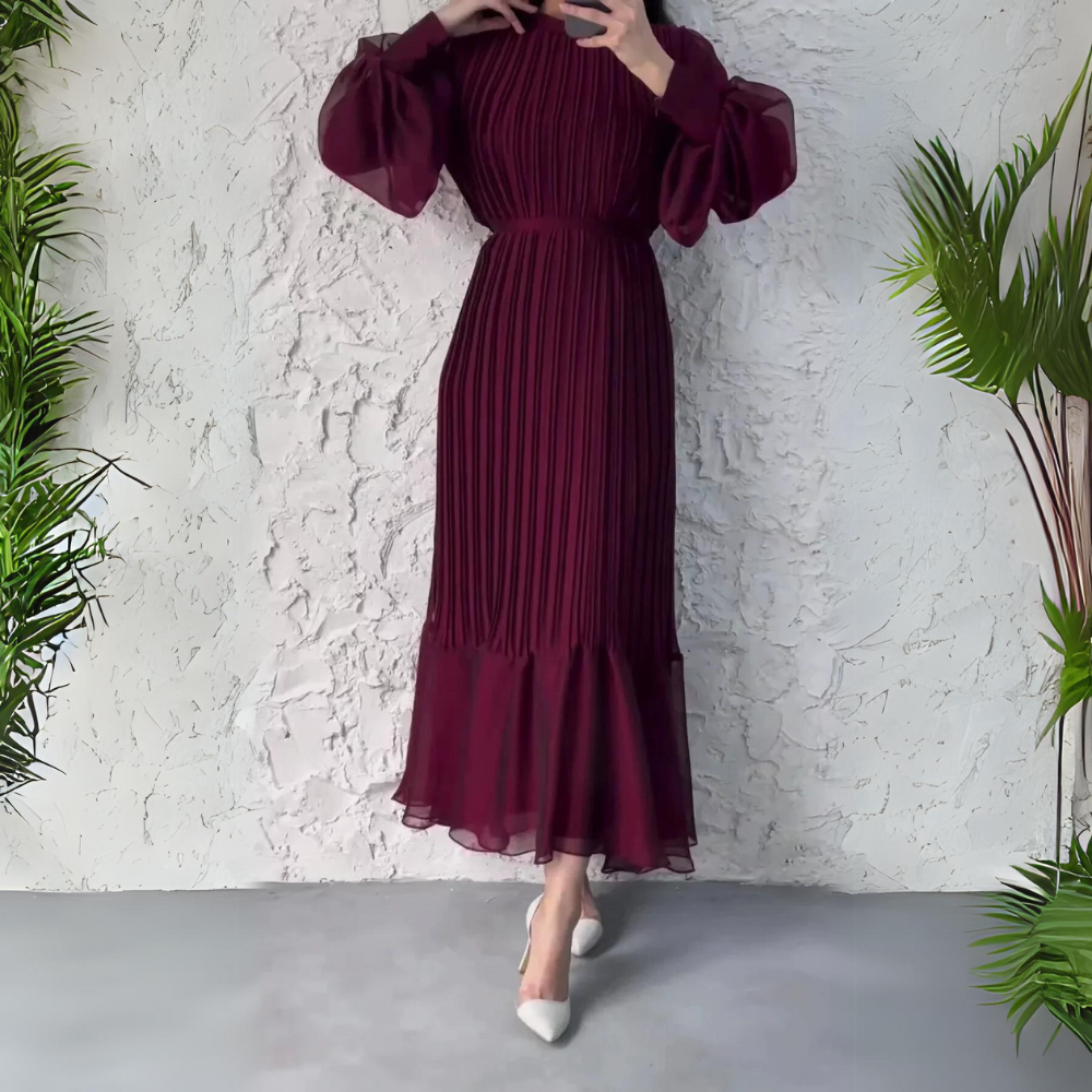 Cami | Robe de soirée chic française d'automne avec détails en maille