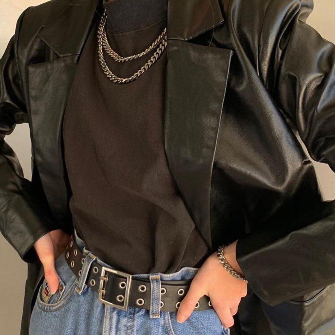 Raymonde | Blazer Noir à Col Rabattu