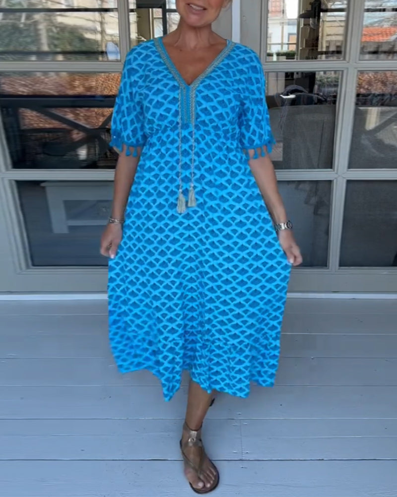 Winona | Robe d'été à col en V et franges