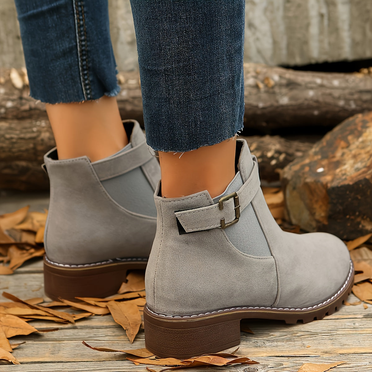 Albane | Bottines Élégantes à Boucle et Talon Bloc