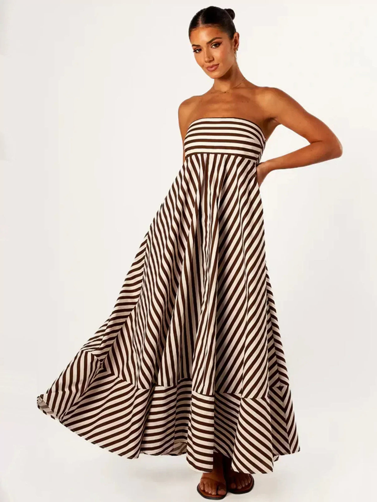 Damaris | Robe longue froncée confortable et élégante