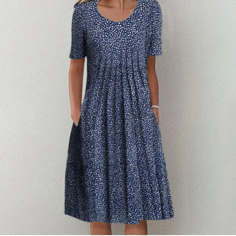 Robe d'été fleurie à coupe évasée pour femmes - Emma