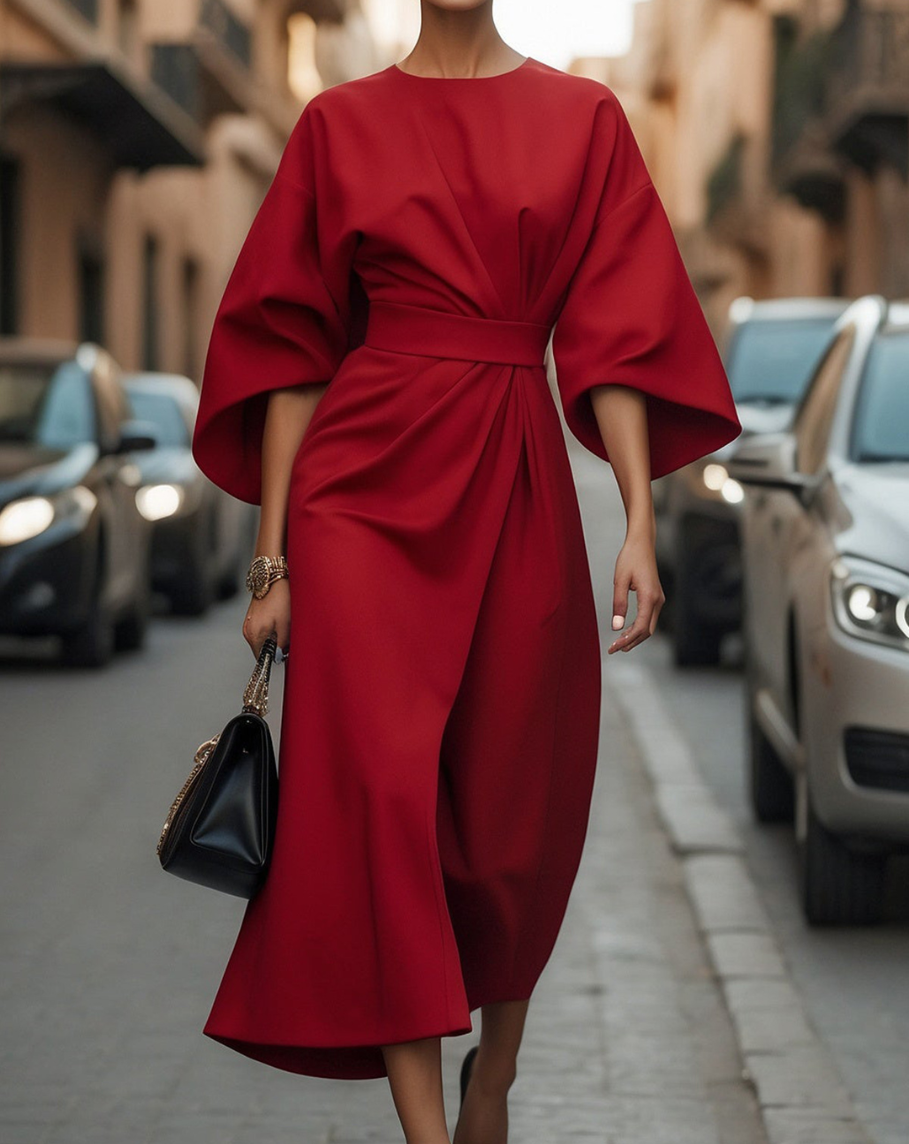 Valentina | Robe longue élégante à manches bouffantes