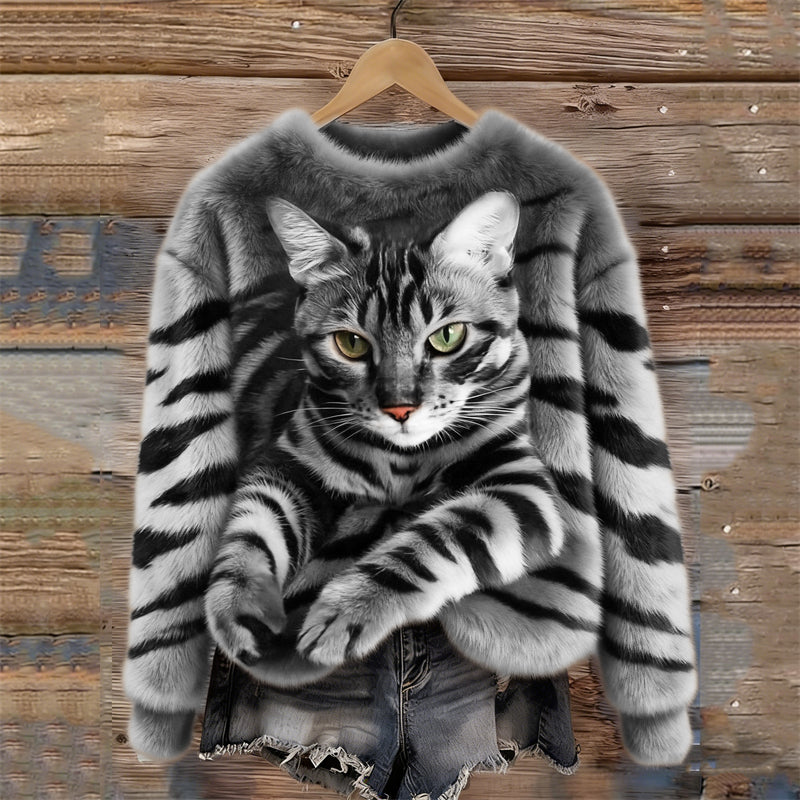 Marie™ | Pull doux à motif chat élégant