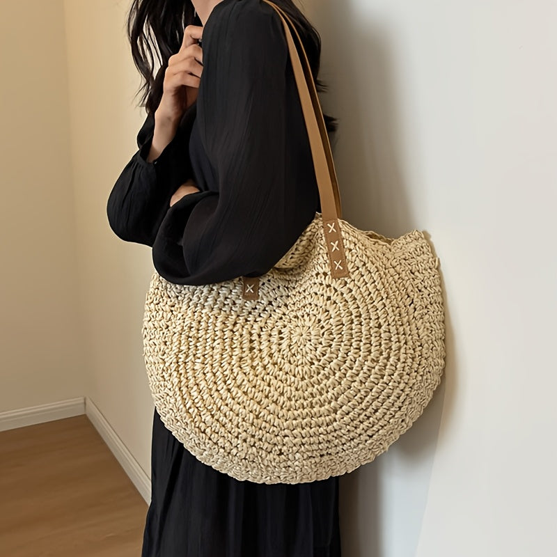 Cléa | Sac Tressé Naturel Grand Format