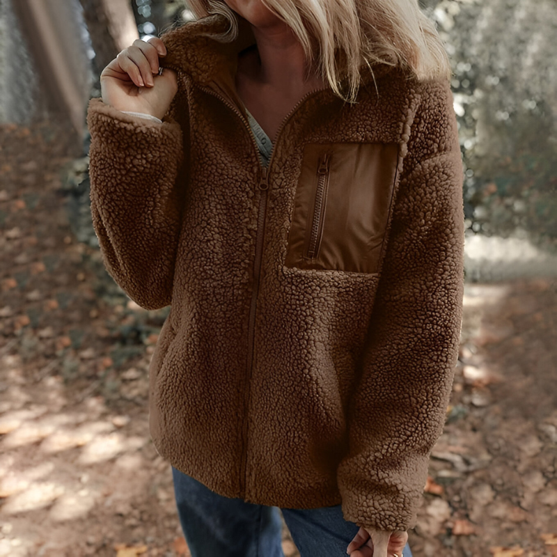 Faye™ | Veste en polaire Teddy chaude avec fermeture éclair