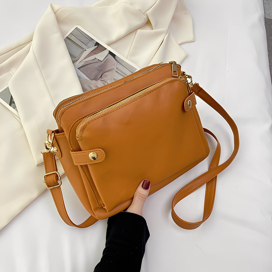 Michaela - Sac en cuir classique pour femme avec bandoulière