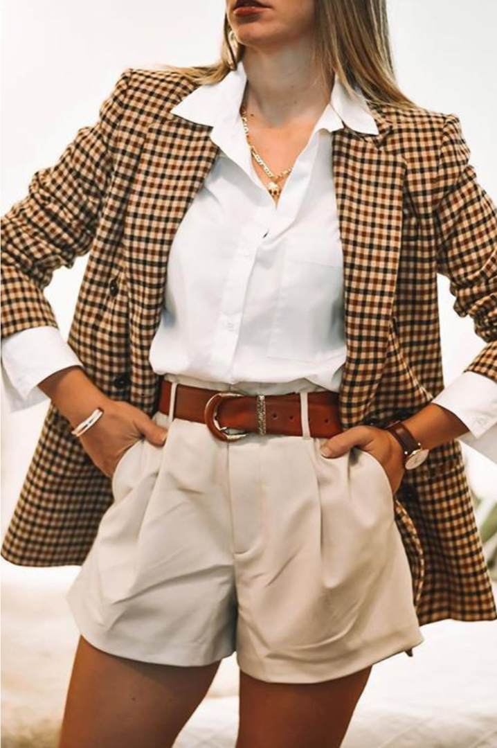 Rosemonde | Blazer à carreaux en coton