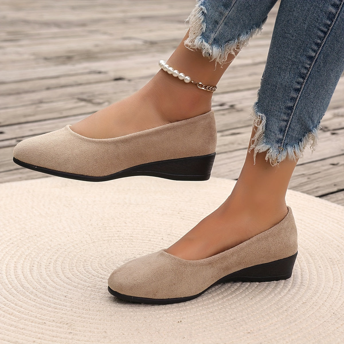 Éliane™ – Ballerines confortables à talon compensé