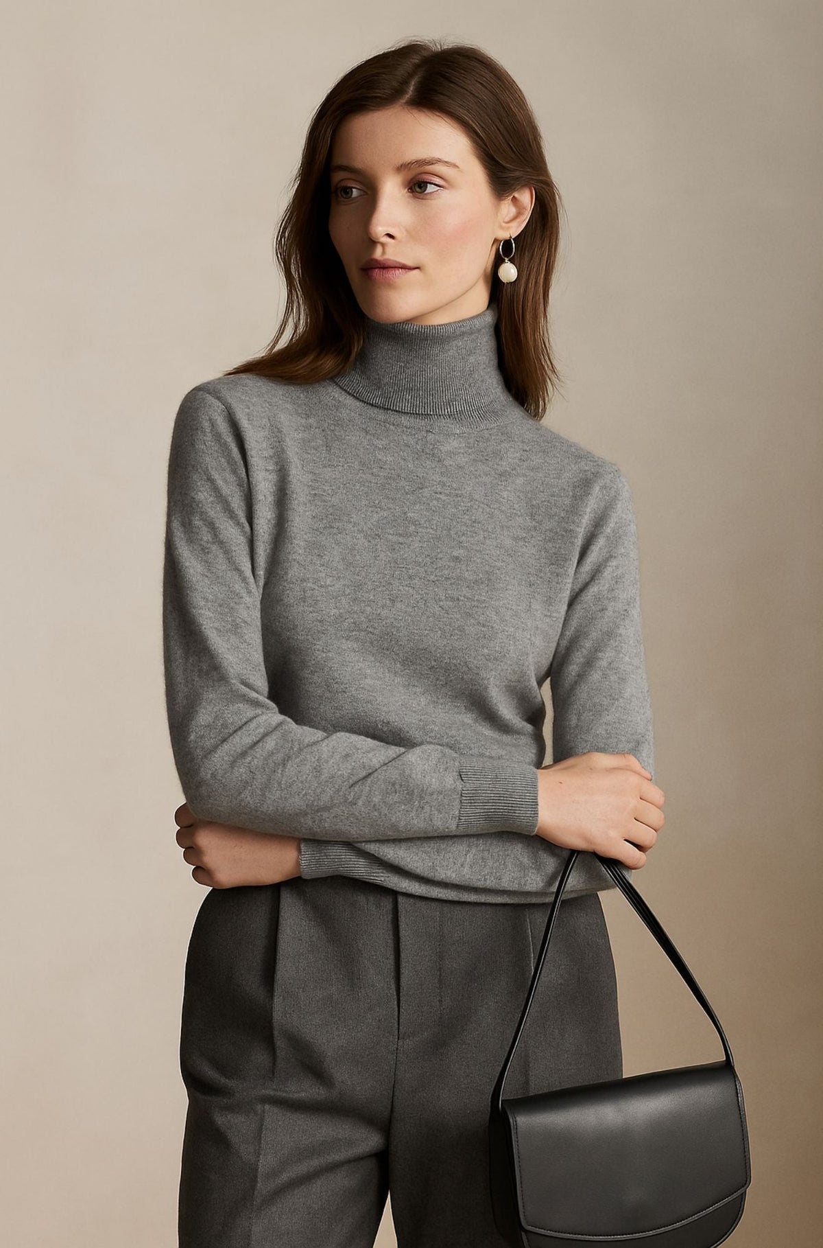 Amélie | Pull col roulé fin en cachemire