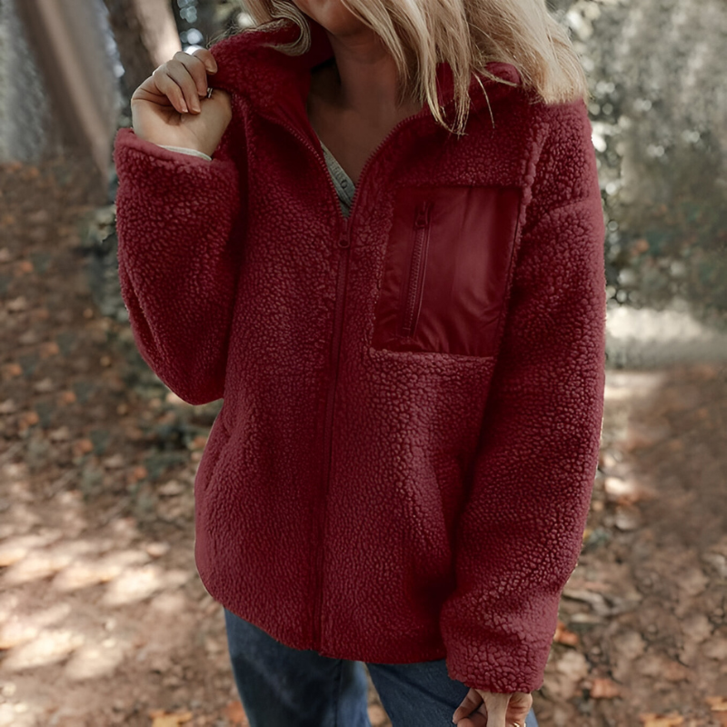 Faye™ | Veste en Fleece Teddy Chaude avec Fermeture Éclair