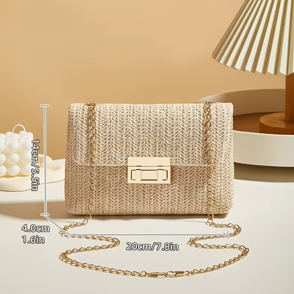 Virelle | Sac Tressé à Chaîne Dorée
