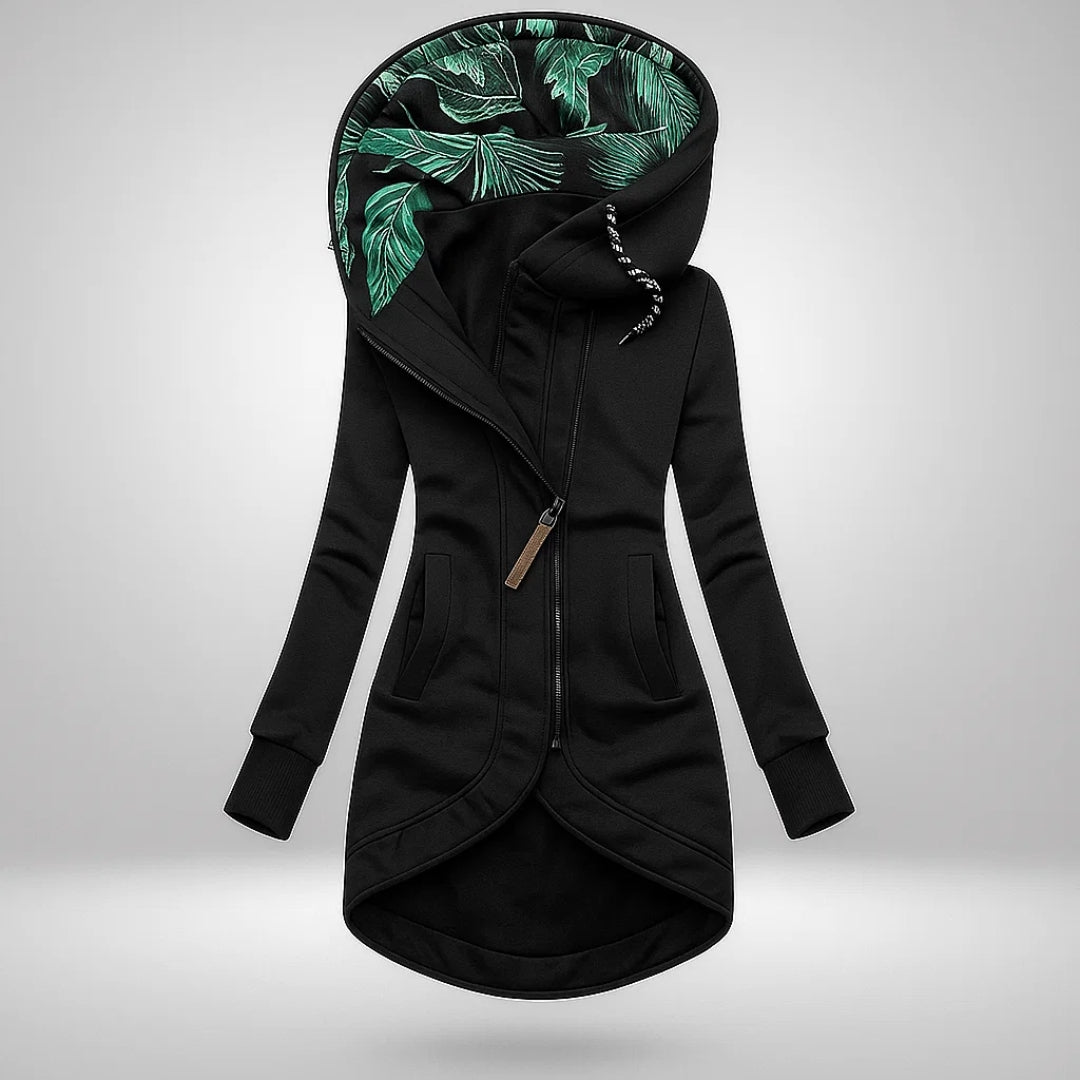 Manteau matelassé long à capuche pour femme