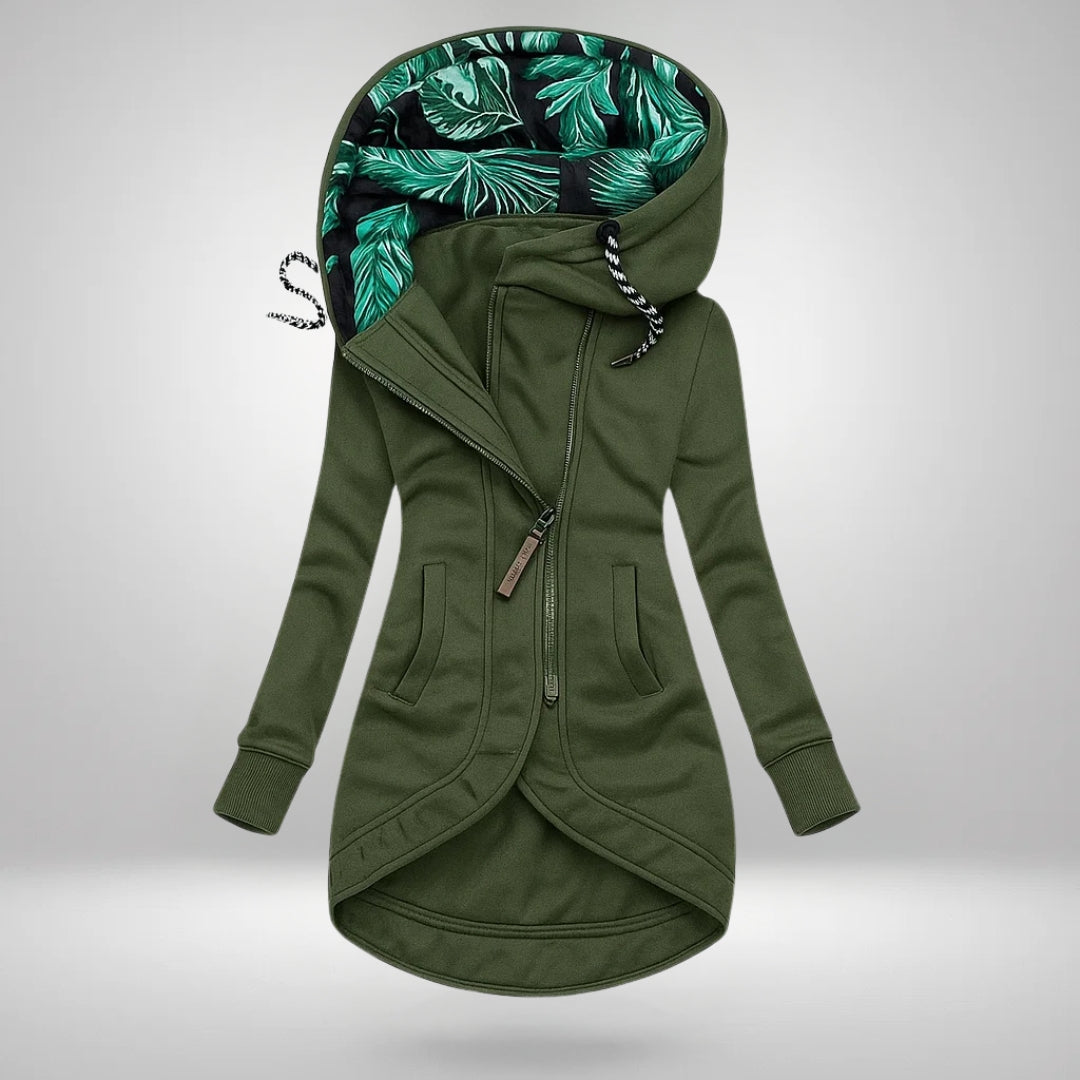 Manteau matelassé long à capuche pour femme