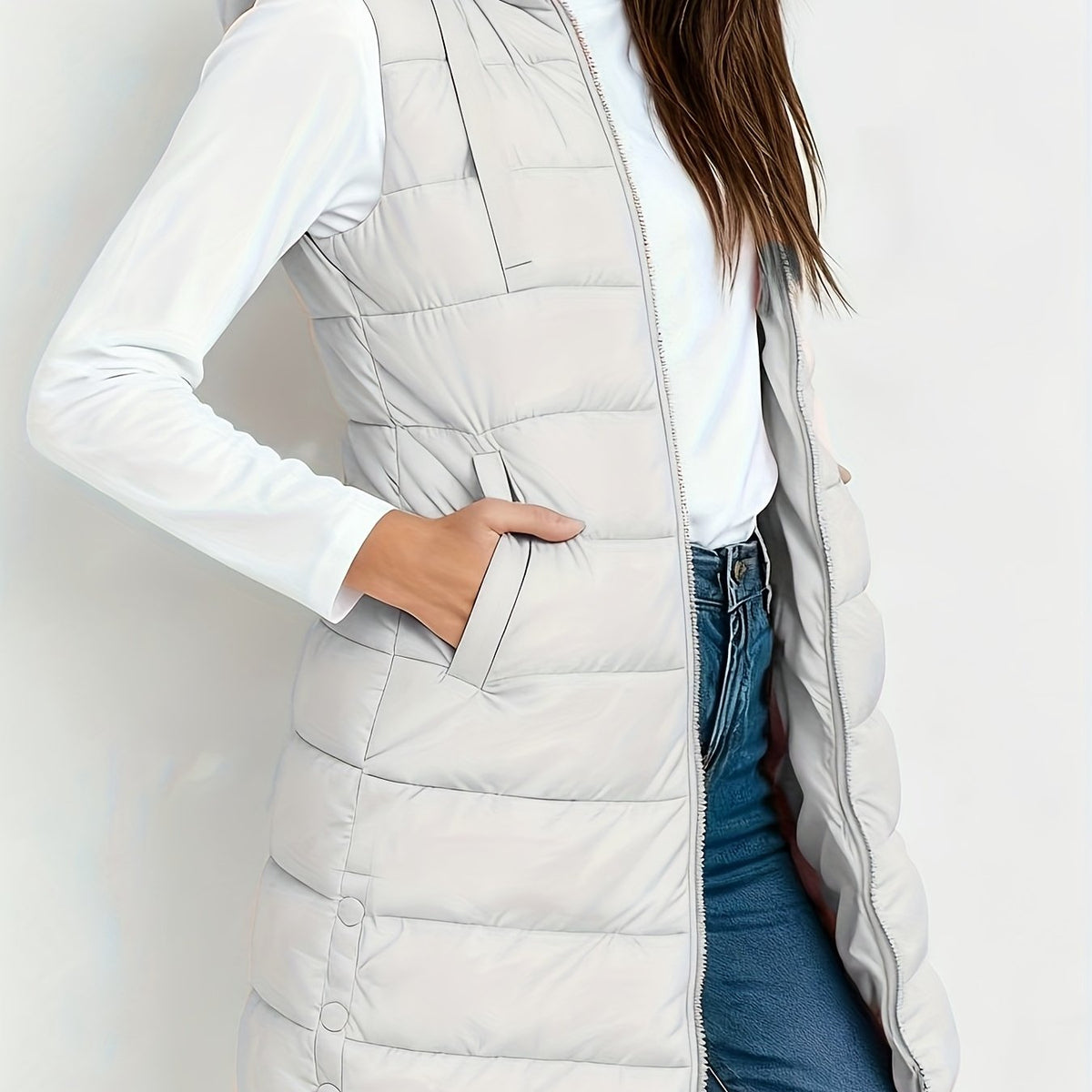 Tira™ | Élégant gilet long matelassé