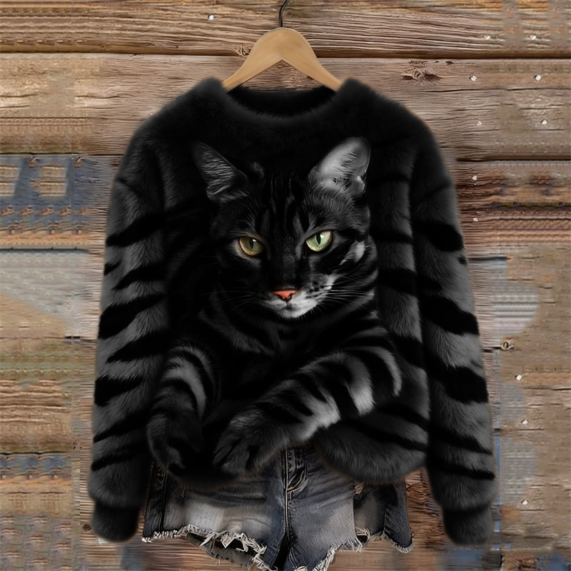 Marie™ | Pull doux à motif chat élégant