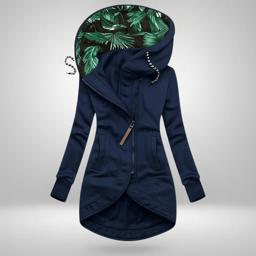 Manteau matelassé long à capuche pour femme
