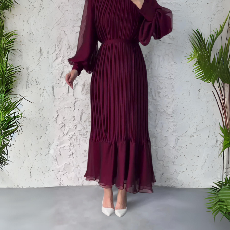 Cami | Robe de soirée chic française d'automne avec détails en maille