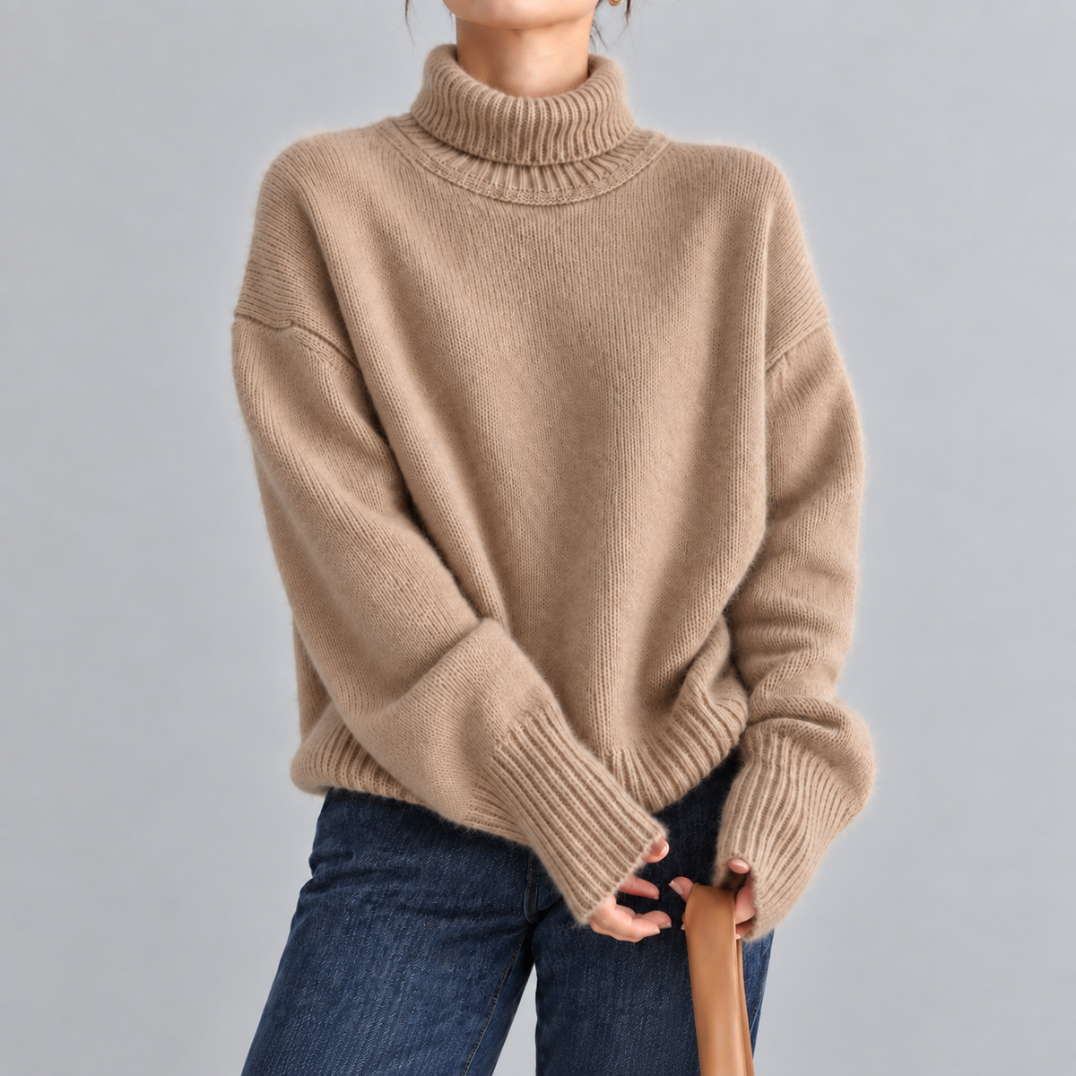 Inès | Pull à col montant douceur cachemire