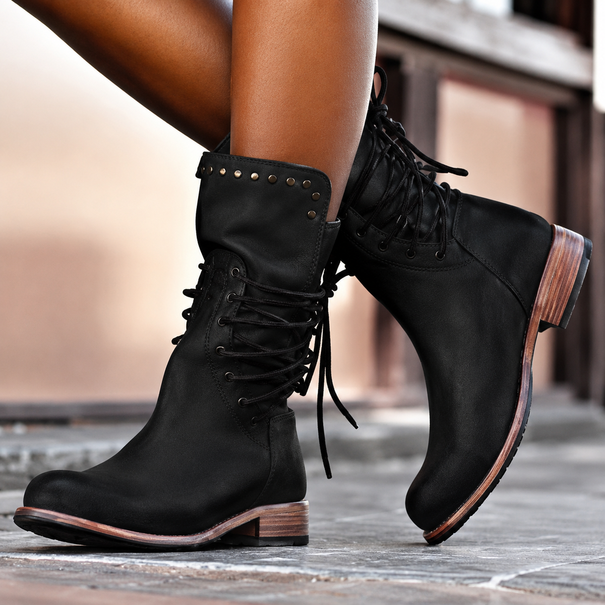 Morgane | Bottines à lacets à semelle épaisse