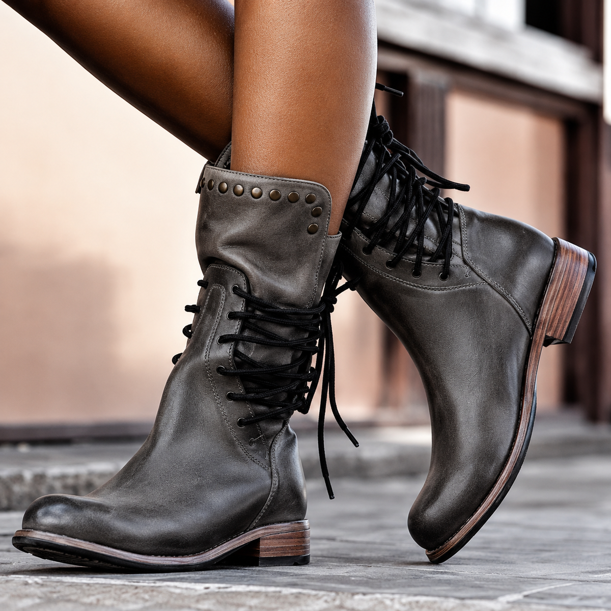 Morgane | Bottines à lacets à semelle épaisse
