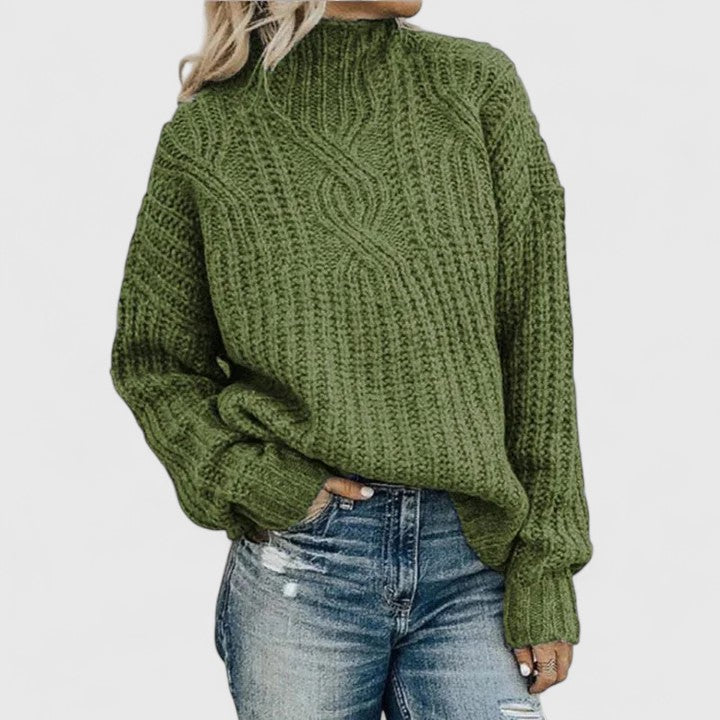 Clotilde™ — Pull texturé à col montant confortable