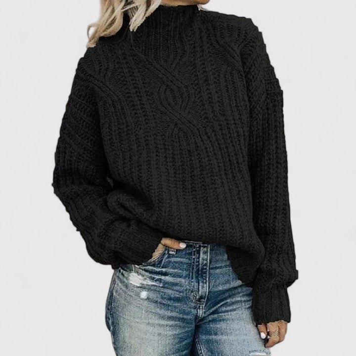 Clotilde™ — Pull texturé à col montant confortable