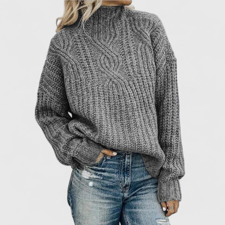 Clotilde™ — Pull texturé à col montant confortable