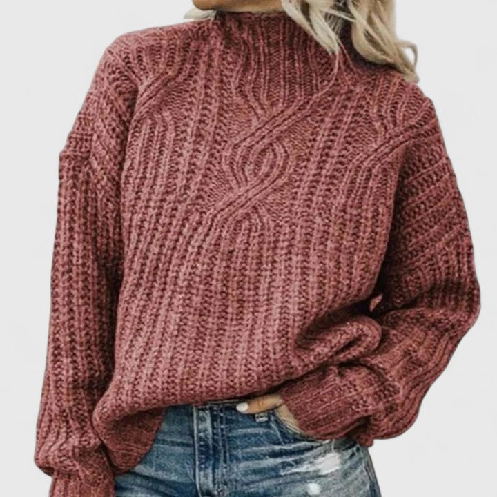 Clotilde™ — Pull texturé à col montant confortable