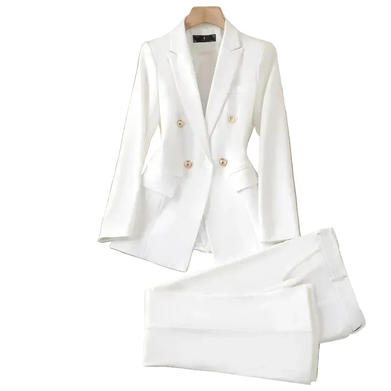 Elise | Ensemble blazer croisé et pantalon droit